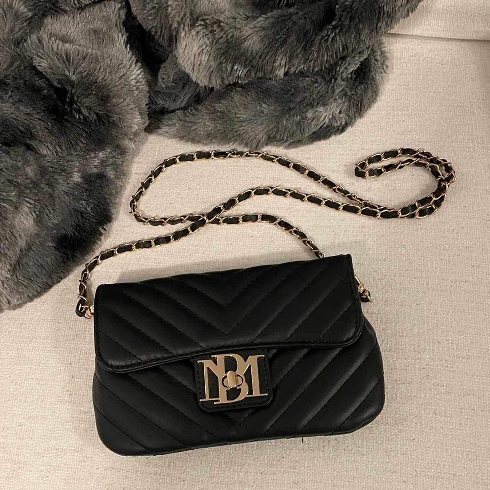 Badgley Mischa Black Quilted Chain Shoulder Bag